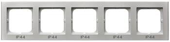 Ramka pięciokrotna do łączników IP-44 Sonata Ospel Srebrny mat
