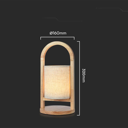 Lampka Biurkowa Nocna V-TAC 1,5W LED Ładowanie Ściemnianie Drewno 