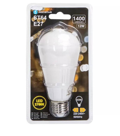 Żarówka Filamentowa mleczna LED ST64 E27 12W ciepła