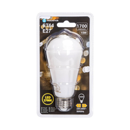 Żarówka Filamentowa mleczna LED ST64 E27 15W ciepła
