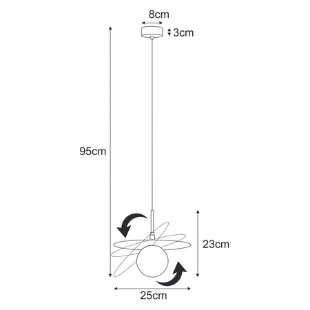 Unikalna lampa wisząca z ruchomą przysłoną K-5381 z serii FERMI