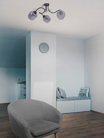 Nowoczesna lampa sufitowa, grafitowe klosze na E27 K-5195 z serii SARA