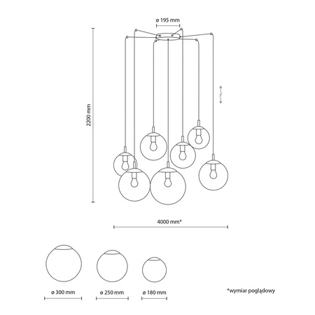 Lampa wisząca ESME Graphite 7xE27 pająk