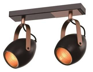 Lampa czarno-miedziana regulowana spot E14 2x40W Anica 92-81797