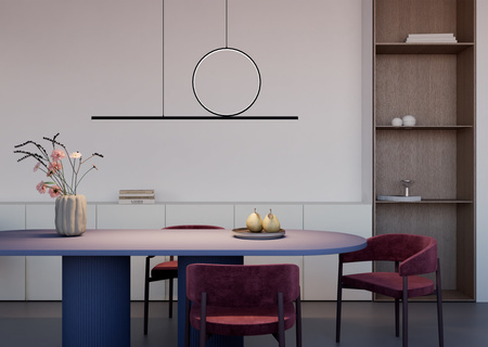 Nowodvorski Lampa wisząca LINEO LED 39W ciepła 3000K 1500lm wys.140cm dług.115cm | Czarny 11879