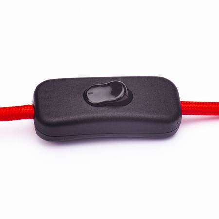 Przewód w oplocie kabel z wtyczką 2m czerwony