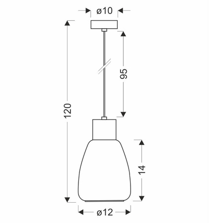 MOLDO lampa wisząca czarny 1x40W E27 klosz bursztynowy