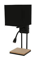 Theo lampa kinkiet czarny 1x40w e14 + 2w led Abażur czarny z włącznikami