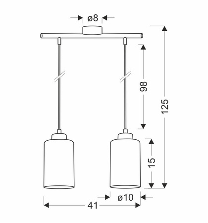 Aspra lampa wisząca czarny 2x60w e27 klosz bursztynowy