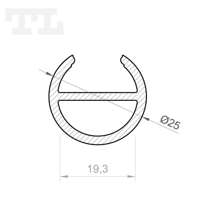 LED P19-1 Profil 2000 mm anod (nr kat 8619102)
