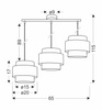 Hare lampa wisząca chromowy 3x60w e27 abażur szary+srebrny