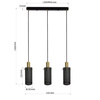 Light prestige Tirana 3 wisząca linia czarna LP-945/3L BK