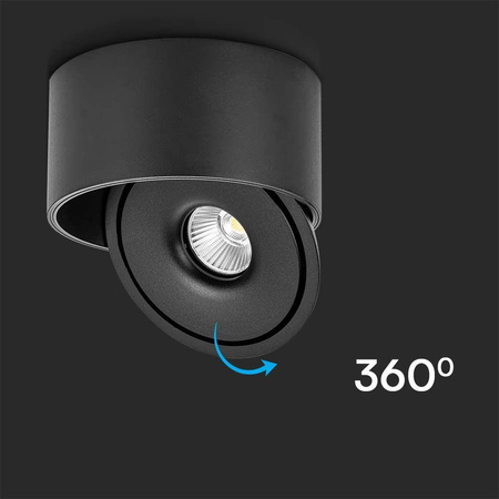 Oprawa Natynkowa Downlight V-TAC 28W Uchylna CRI90 CCT Czarna VT-2833 3000K-4000K-6400K 2500lm