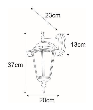 Klasyczny kinkiet zewnętrzny K-5009A DOWN CZARNY z serii STANDARD