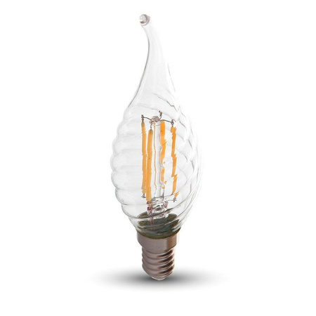 Żarówka LED V-TAC 4W Filament E14 Twist Świeczka Płomyk VT-1995 3000K 400lm