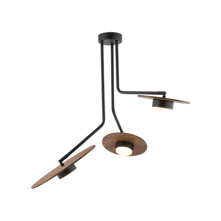 Nowodvorski Lampa sufitowa czarna drewno DISK
