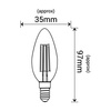 Filament  LED C37 świeca E14  4W 470lm 4000K