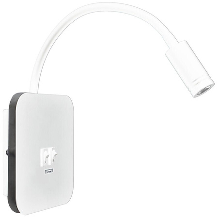 Lampka nocna Kinkiet LED Z USB BASE 8W+2W biały