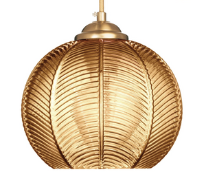 Lampa wisząca szklana kula JOY klosz bursztynowy