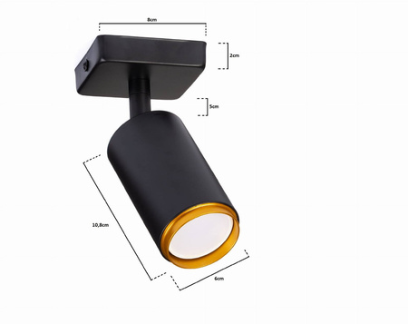 Lampa sufitowa spot light TUBA pojedyncza czarna SR