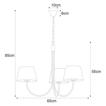 Klasyczny żyrandol z czarno-złotymi abażurami K-4335 z serii SASTO