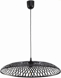 Lampa wisząca boho płaska bambusowa czarna ZEN SINGLE 45cm