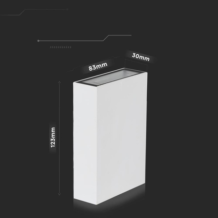 Oprawa Kinkiet Ścienny Góra Dół V-TAC 4W LED Biała IP65 VT-844-W-N 6400K 400lm