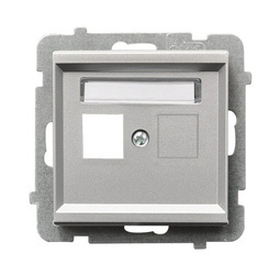 Obudowa gniazda pojedynczego typu Keystone prosta Ospel Sonata Srebrny Mat