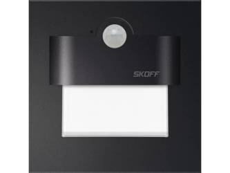Oprawa schodowa Tango LED PIR 120º z czujnikiem ruchu i zmierzchu Skoff 2,4W 230V AC czarny mat b. ciepła