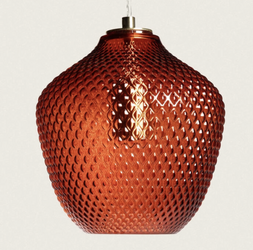 Szklana lampa Wisząca Oradea czerwona