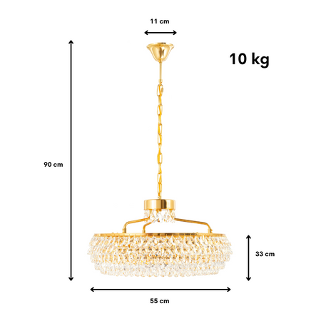 Lampa kryształowa luksusowa żyrandol Luxury Gold WSC030