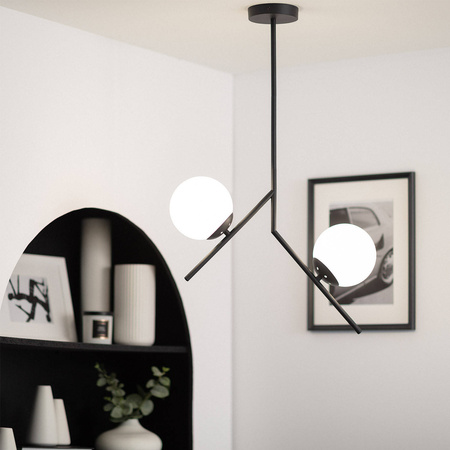 Nowoczesna lampa wisząca metalowa szklane kule Balts