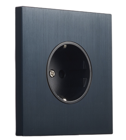 Gniazdo podtynkowe Schuko TOGGLICA kwadrat dla 4U, WAVE, DEUCE, GRANAT SZCZOTKOWANY