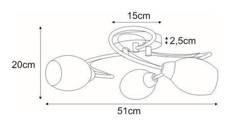 Lampa sufitowa K-JSL-6192/3 CHR z serii JERRY