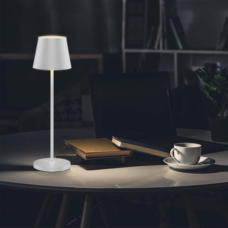 Lampka Biurkowa Nocna V-TAC 1,5W LED Ładowanie Ściemnianie IP54 Biała 