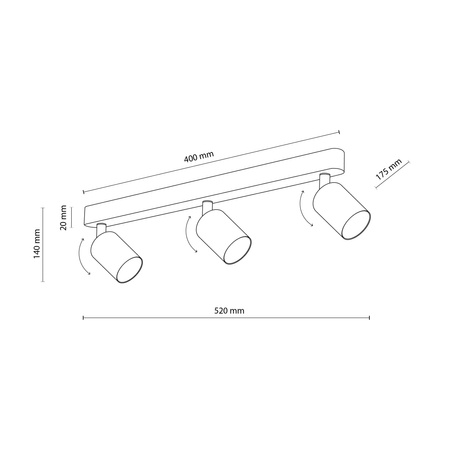 Lampa sufitowa Livia różowa 3xGU10
