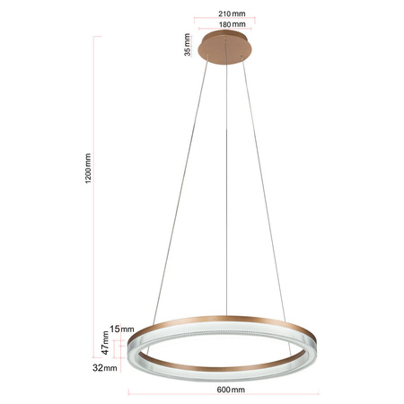Light prestige Midway Cristal wisząca mała złota Triangle LP-033/1P S GD Cristal Triangle