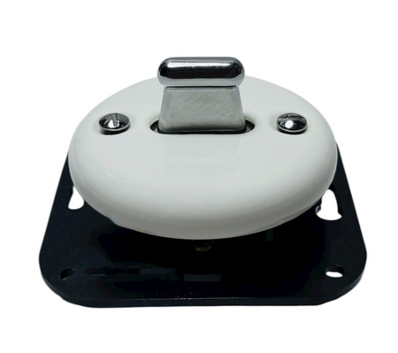 Włącznik ceramiczny podtynkowy krzyżowy Toogle biały / srebrny