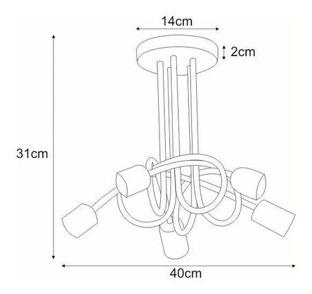 Lampa sufitowa K-3621 z serii DEZE