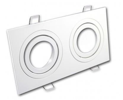 Oprawa halogenowa do GU10 MR16 aluminiowa podwójna  biała