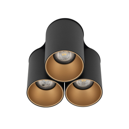 Nowodvorski Lampa punktowa natynkowa potrójna czarno złota EYE TONE