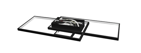 Plafon lampa LED Galaxis Vela 90W 83x36x8 cm czarny prostokątny + pilot