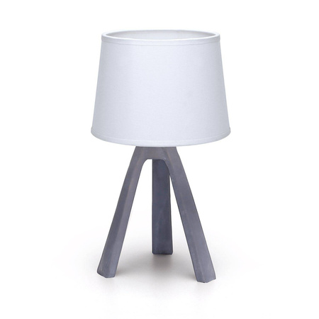 Lampa nocna stołowa E14 trójnóg biało szara