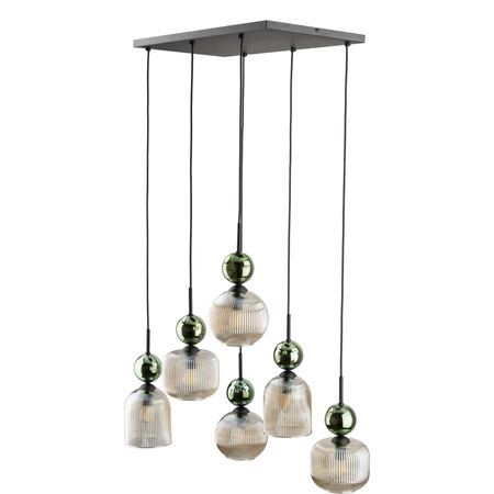 SOPHIA GREEN COGNAC LAMPA WISZĄCA 6XE14