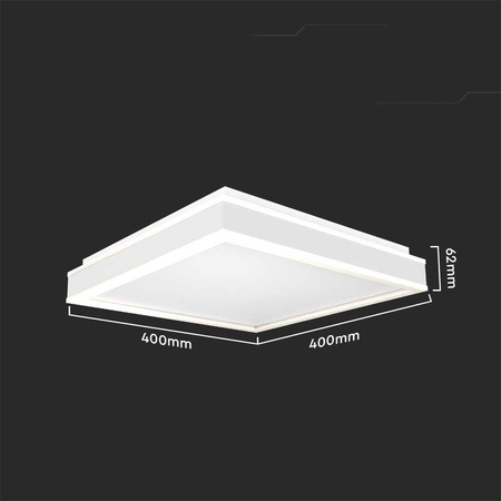 Plafon V-TAC 38W LED TRIAC 3w1 Biały Kwadrat 40x40cm VT-7757-W 4000K 4000lm