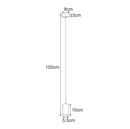 Pojedyncza lampa wisząca o kształcie tuby K-4895 z serii PUERTO