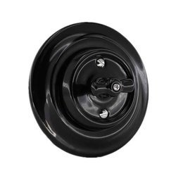 Włącznik ceramiczny obrotowy podtynkowy czarny z ramką