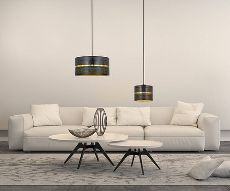 Lampa wisząca z czarno-złotym abażurem K-5221 z serii ZIMBO
