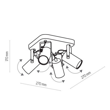 Lampa sufitowa REDO Black 4xGU10