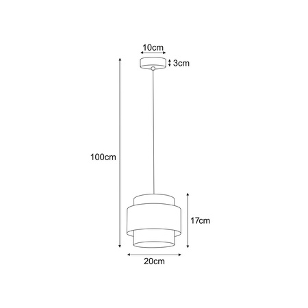 Lampa wisząca z czarno-szarym abażurem K-5170 z serii ETELA